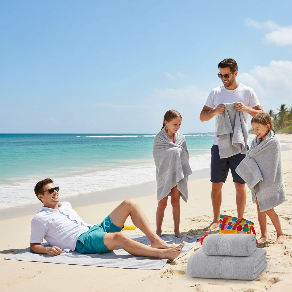 Milan Cotton Towel Set – Thick & Absorbent Bath Towels Combo by Wave & Hang