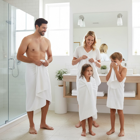 Milan Cotton Towel Set – Thick & Absorbent Bath Towels Combo by Wave & Hang