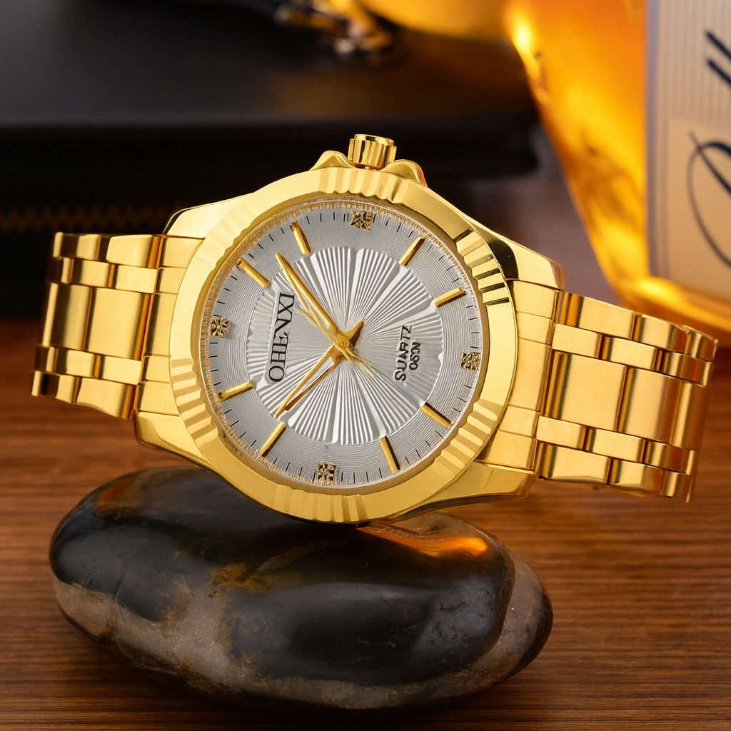 Couple’s Waterproof Quartz Watch – Deluxe Morning Edition, Unisex by Wave & Hang