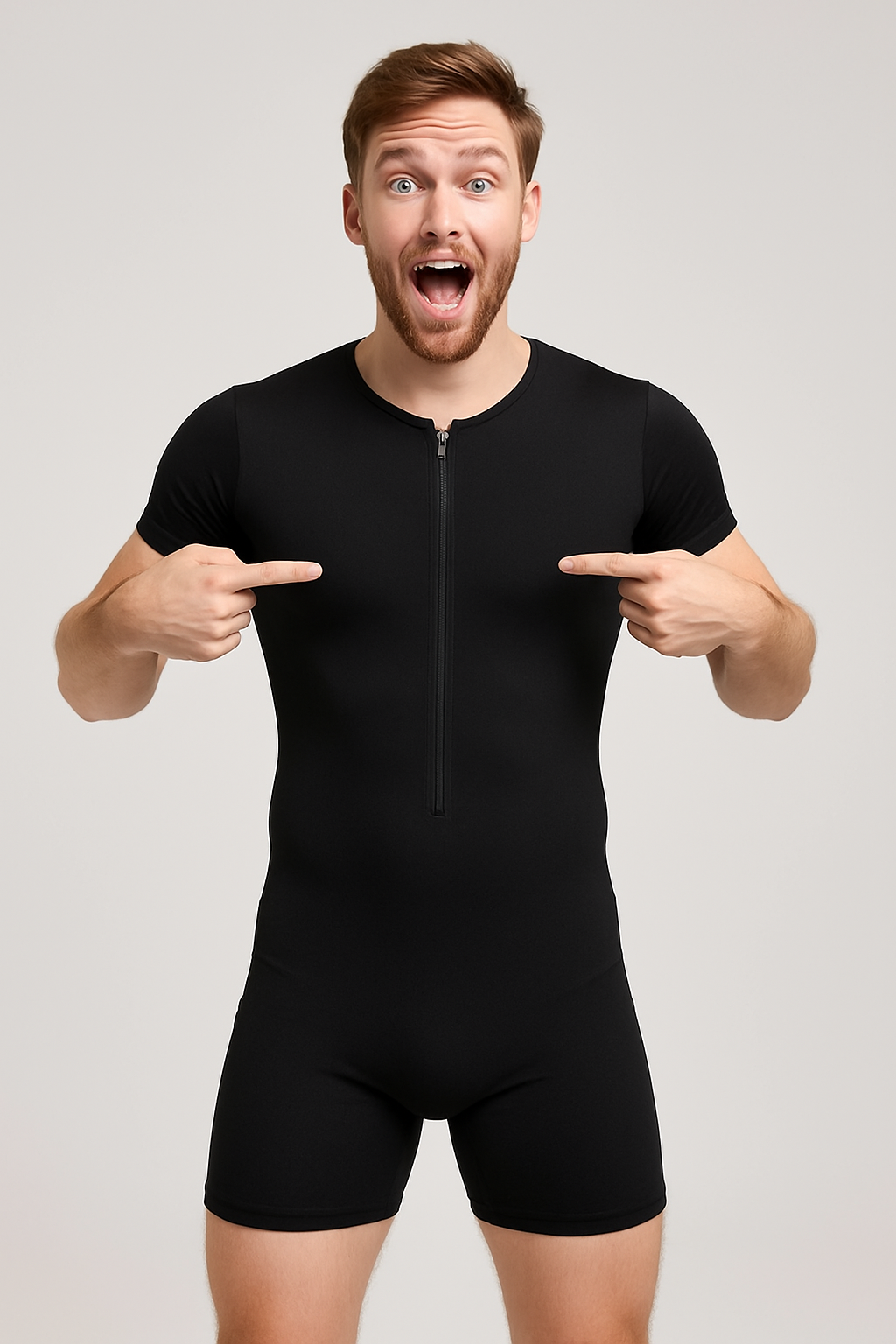 Men’s Short Sleeve Full Body Suit – Quick-Dry Compression Swimwear