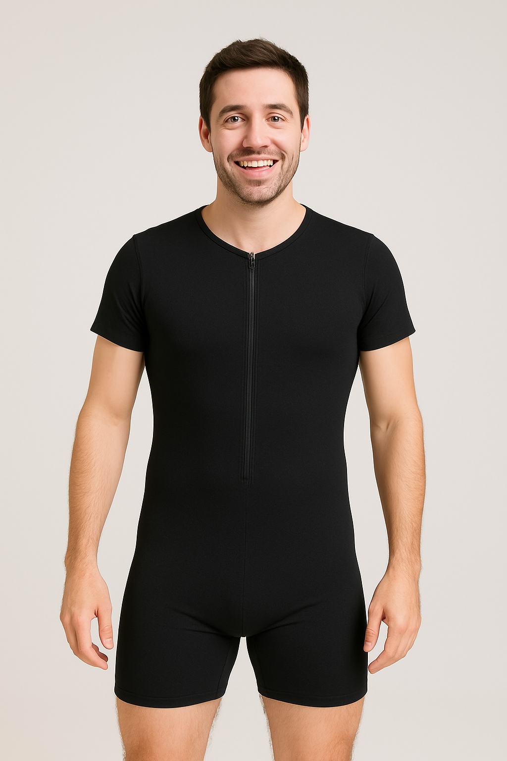 Men’s Short Sleeve Full Body Suit – Quick-Dry Compression Swimwear