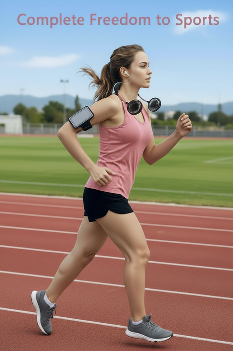 Portable USB Neck Fan – Hands-Free Mini Cooling Fan for Students, Travel & Outdoor Use by Wave & Hang