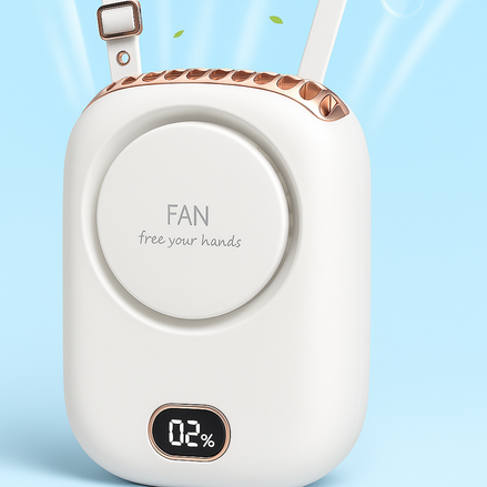Portable Neck Fan USB Rechargeable Hands Free Mini Cooling Fan 135g Lightweight Ideal by Wave & Hang