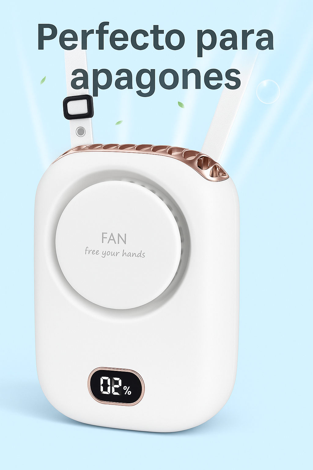 Portable Neck Fan USB Rechargeable Hands Free Mini Cooling Fan 135g Lightweight Ideal by Wave & Hang