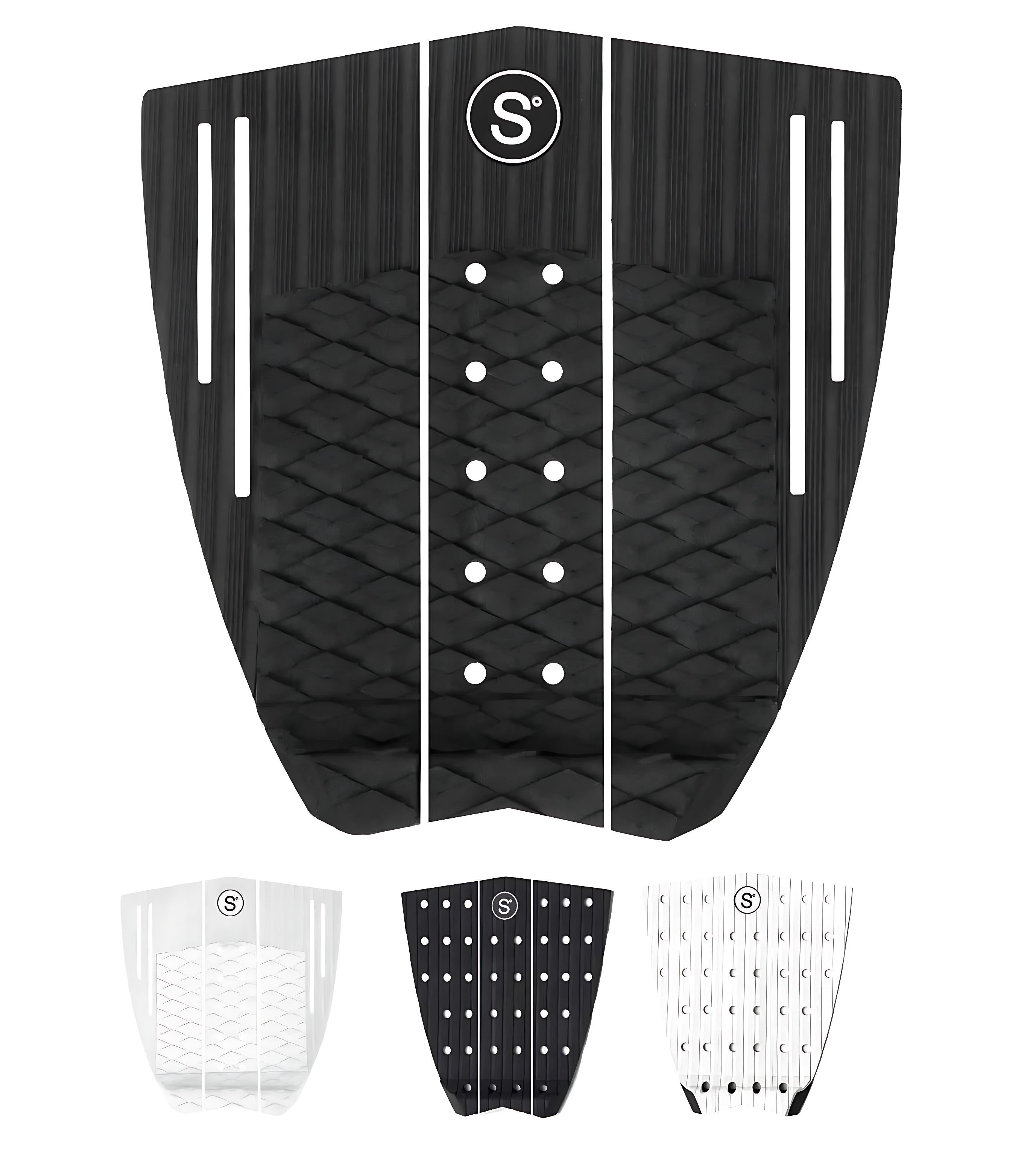 SYMPL Surfboard Traction Pad 3Piece With 3M Adhesive and Arch Support by Wave & Hang
