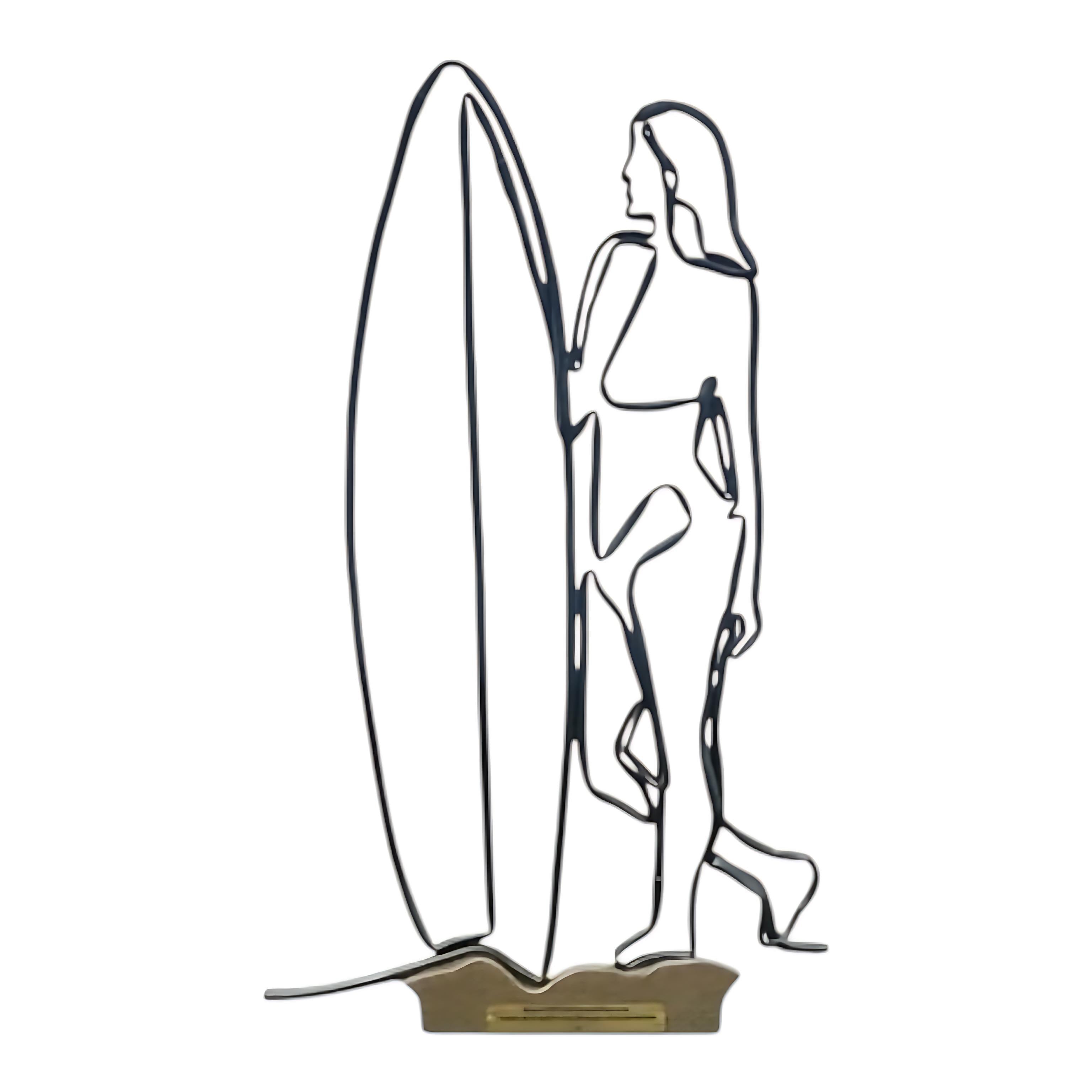 Goddess Of The Tides Tideborn Empress Limited Edition One Line Resin And Wood Sculpture by Wave & Hang