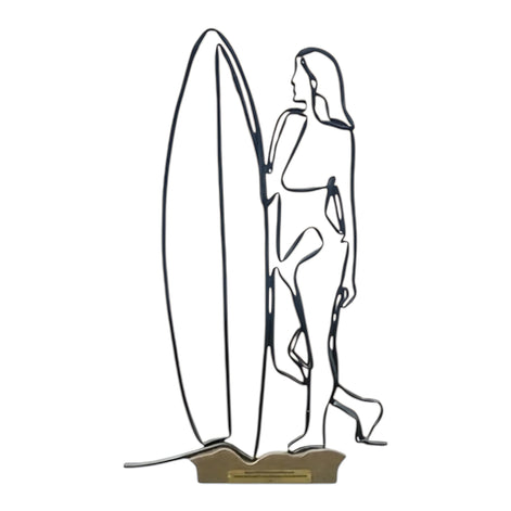 Goddess Of The Tides Tideborn Empress Limited Edition One Line Resin And Wood Sculpture by Wave & Hang