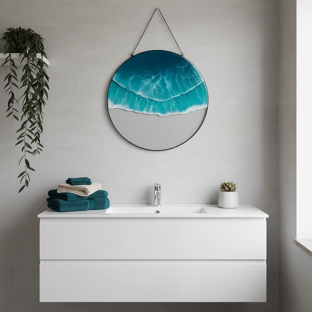 Ocean Wave Acrylic Wall Pendant – Coastal Wall Art & Serene Home Décor by Wave & Hang