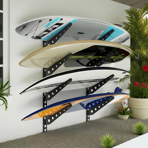 Neorexon™ Adjustable Surfboard Rack – Heavy-Duty Wall Mount for Surfboards, Paddle Boards & More by Wave & Hang