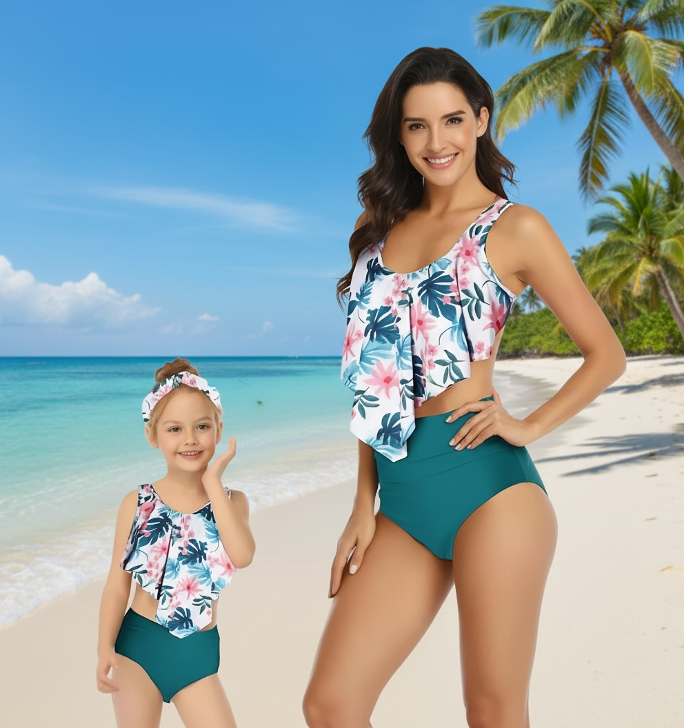 Mommy & Me Matching Bikini Set – Stylish Family Swimwear Collection by Wave & Hang
