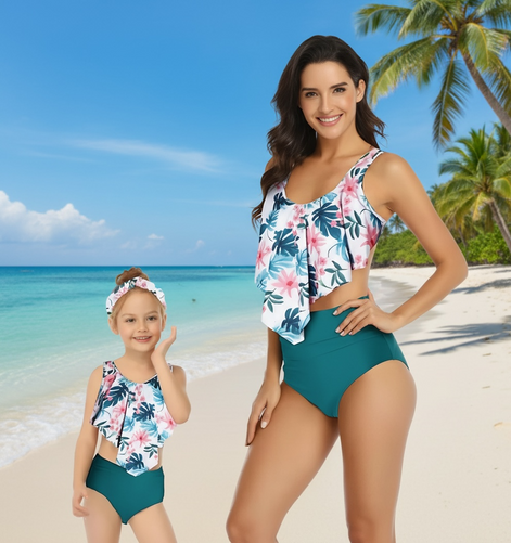 Mommy & Me Matching Bikini Set – Stylish Family Swimwear Collection by Wave & Hang