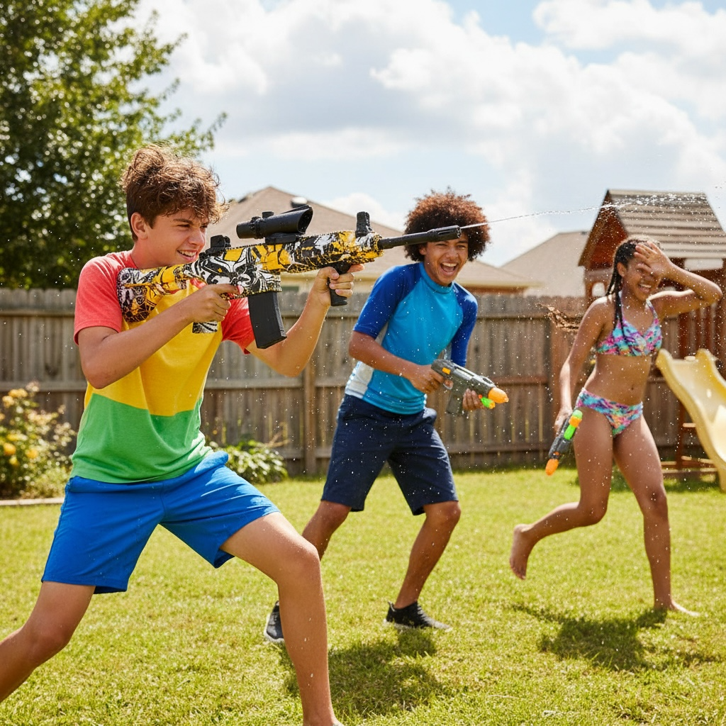 Electric Graffiti Water Gun – Automatic Rechargeable Spray Blaster by Wave & Hang