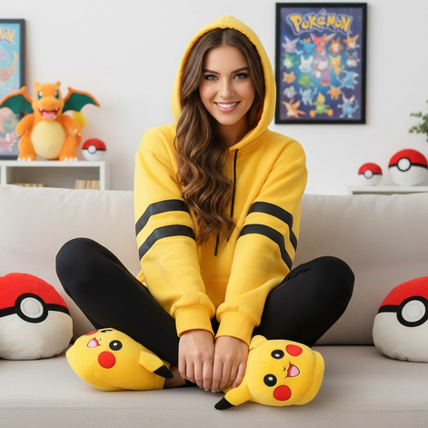 Pokémon Plush Slippers – Cozy Indoor Shoes Featuring Pikachu, Snorlax, Charmander & More by Wave & Hang