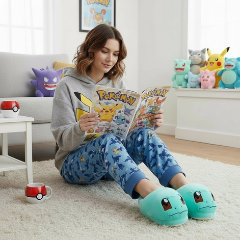 Pokémon Plush Slippers – Cozy Indoor Shoes Featuring Pikachu, Snorlax, Charmander & More by Wave & Hang