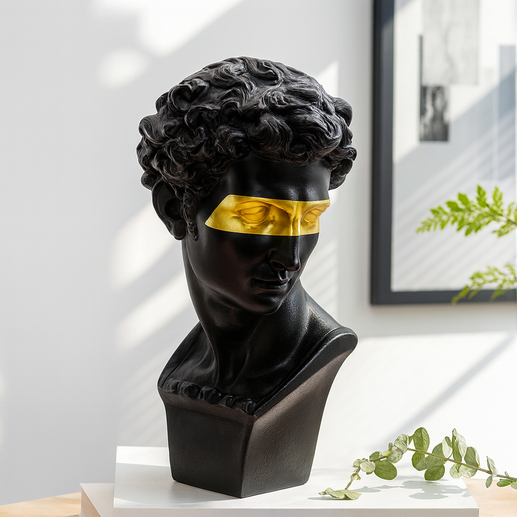 David Art Sculpture – Modern Resin Bust with Vintage Classical Design by Wave & Hang