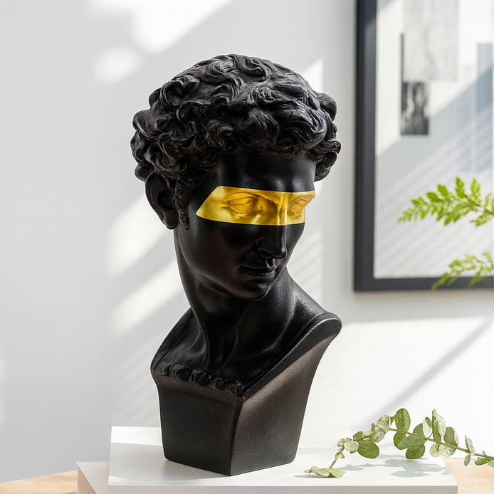 David Art Sculpture – Modern Resin Bust with Vintage Classical Design by Wave & Hang