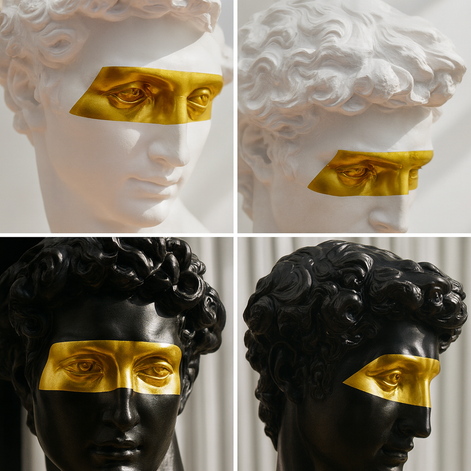 David Art Sculpture – Modern Resin Bust with Vintage Classical Design by Wave & Hang