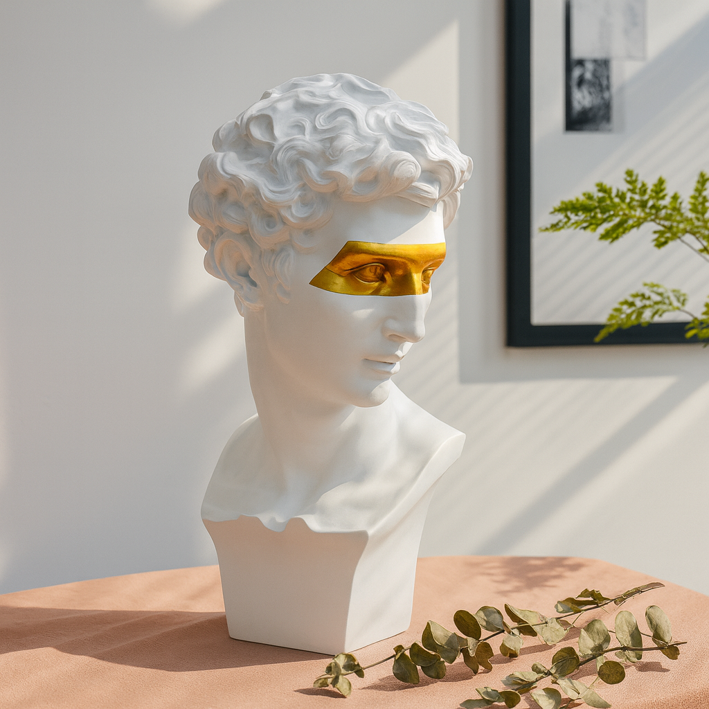 David Art Sculpture – Modern Resin Bust with Vintage Classical Design by Wave & Hang