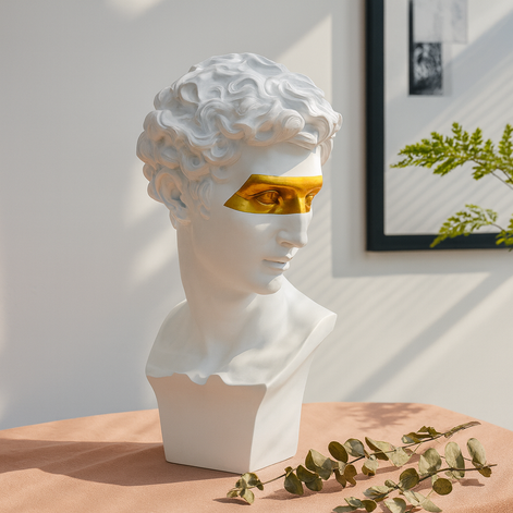 David Art Sculpture – Modern Resin Bust with Vintage Classical Design by Wave & Hang