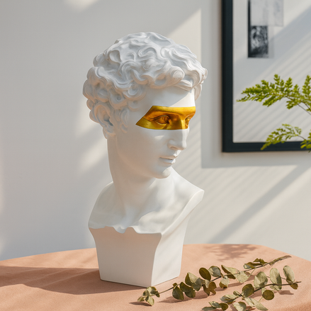 David Art Sculpture – Modern Resin Bust with Vintage Classical Design by Wave & Hang