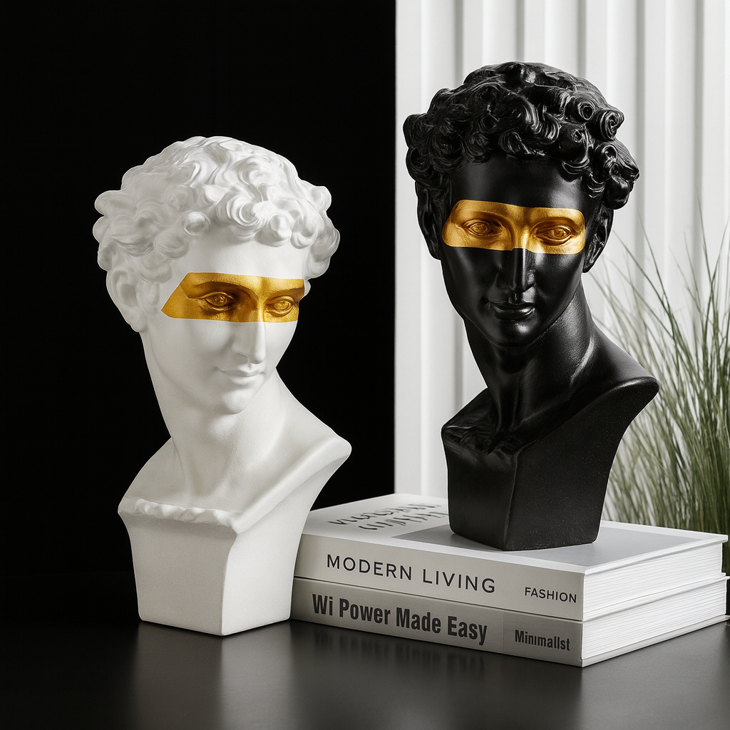 David Art Sculpture – Modern Resin Bust with Vintage Classical Design by Wave & Hang