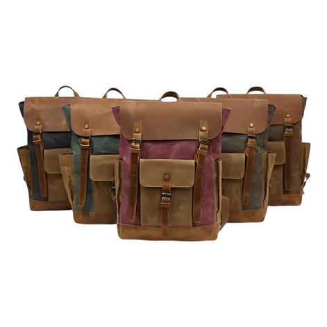 Vintage Canvas Backpack Waterproof Shockproof Travel Bag by Wave & Hang
