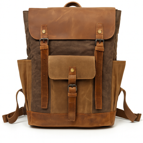 Vintage Canvas Backpack Waterproof Shockproof Travel Bag by Wave & Hang