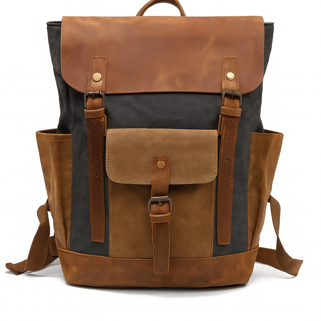 Vintage Canvas Backpack Waterproof Shockproof Travel Bag by Wave & Hang