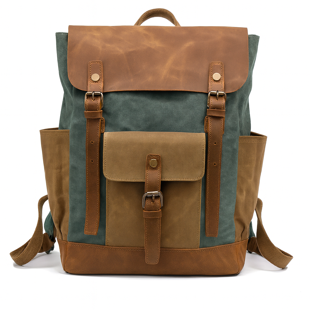 Vintage Canvas Backpack Waterproof Shockproof Travel Bag by Wave & Hang