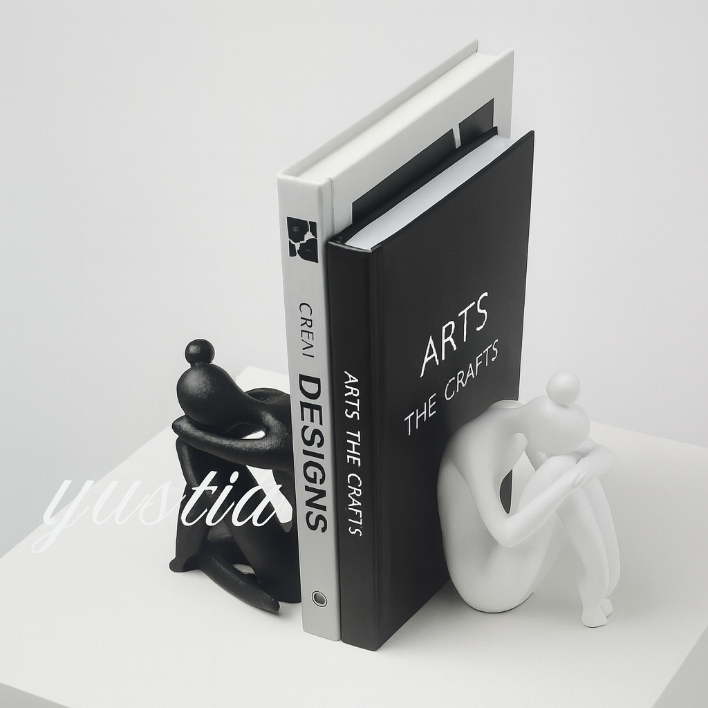 Minimalist Abstract Bookend Sculpture – Modern Resin Decorative Art (Single)