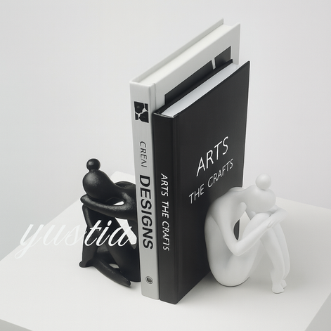 Minimalist Abstract Bookend Sculpture – Modern Resin Decorative Art (Single)