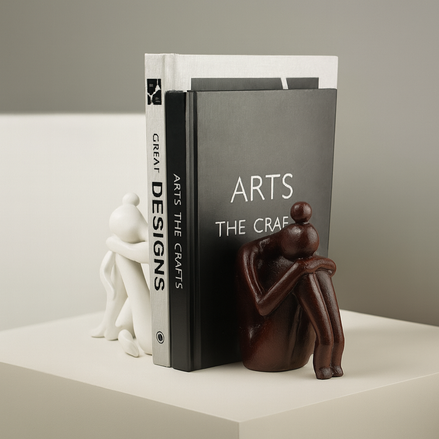 Minimalist Abstract Bookend Sculpture – Modern Resin Decorative Art (Single)