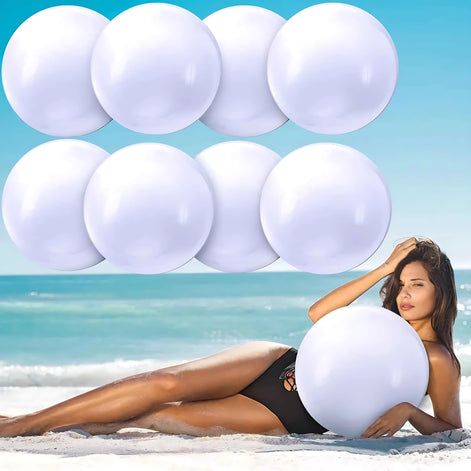 Sinmoe 8-Piece Inflatable Beach Balls - Durable & Fun 16" Set