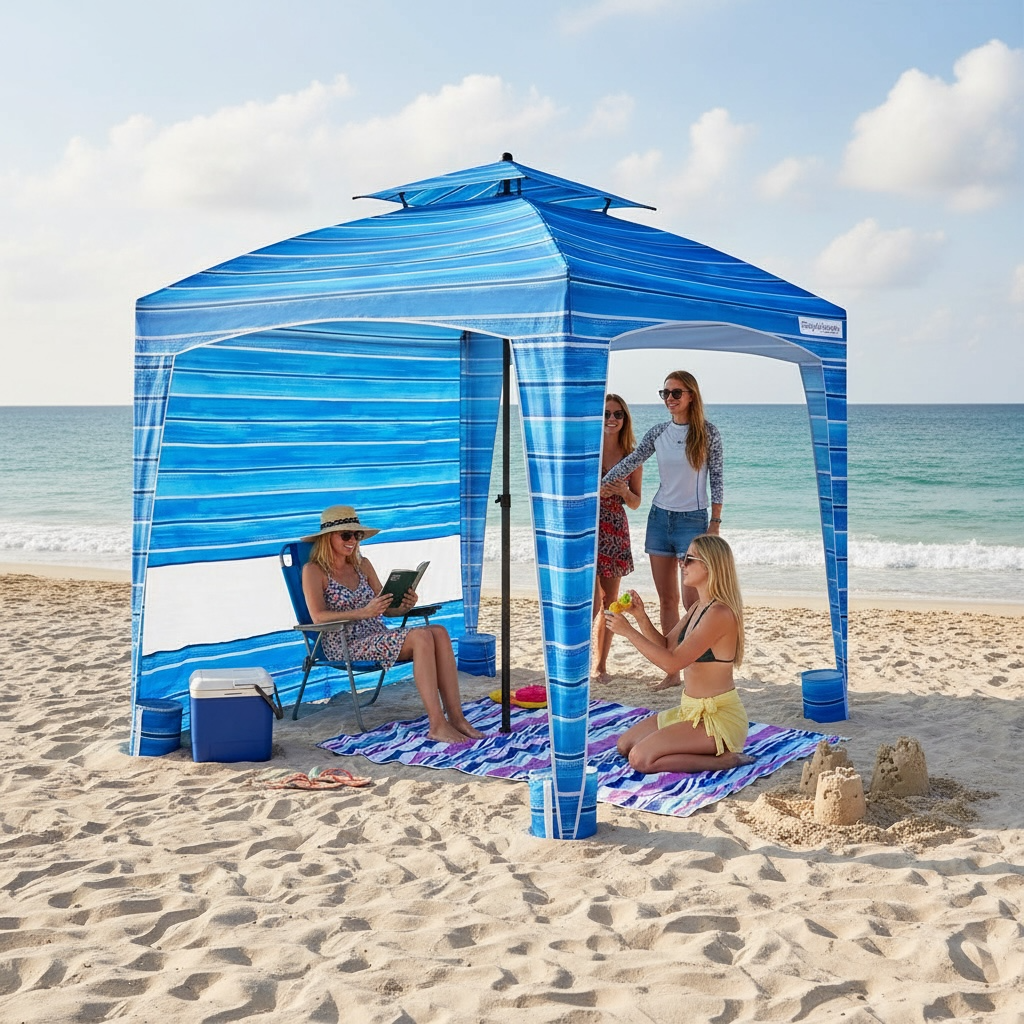Easy Go Cabana: Beach Blue Outdoor Shade for Ultimate Comfort