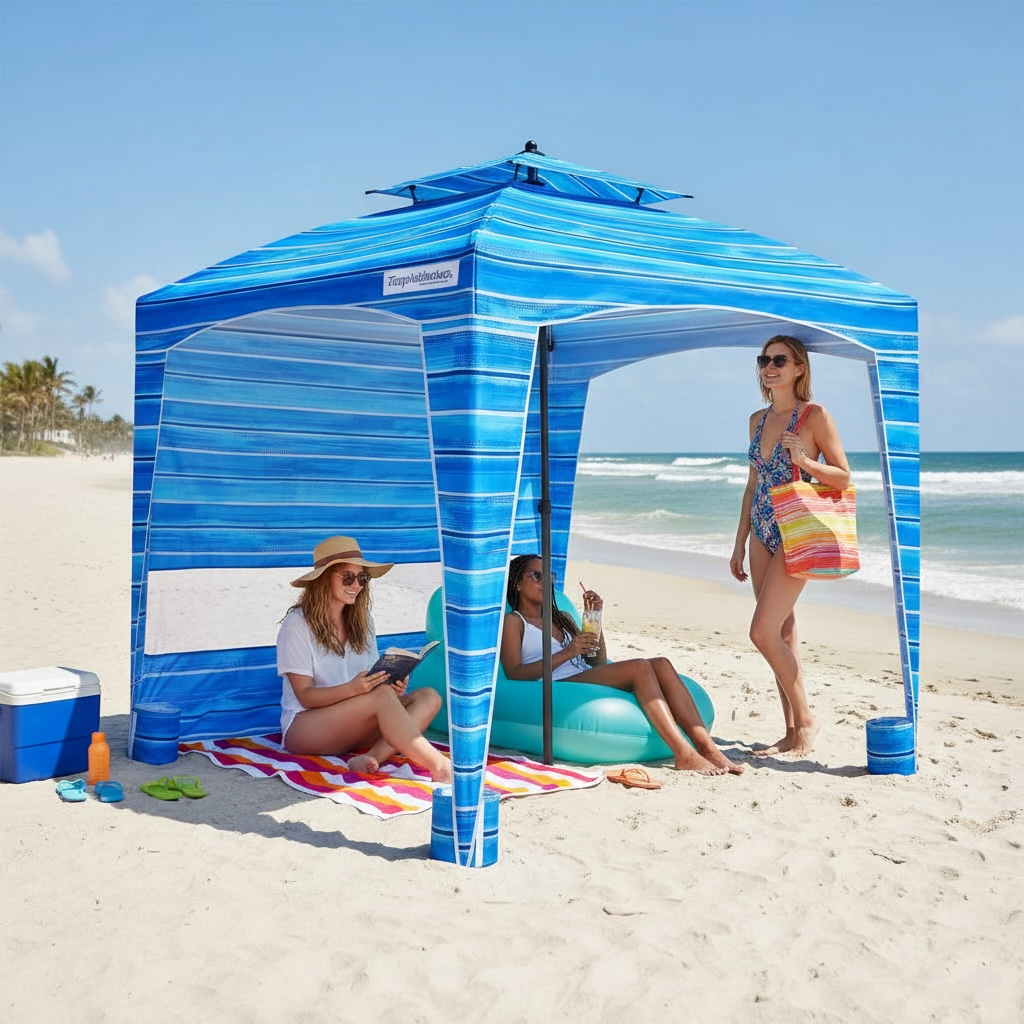 Easy Go Cabana: Beach Blue Outdoor Shade for Ultimate Comfort