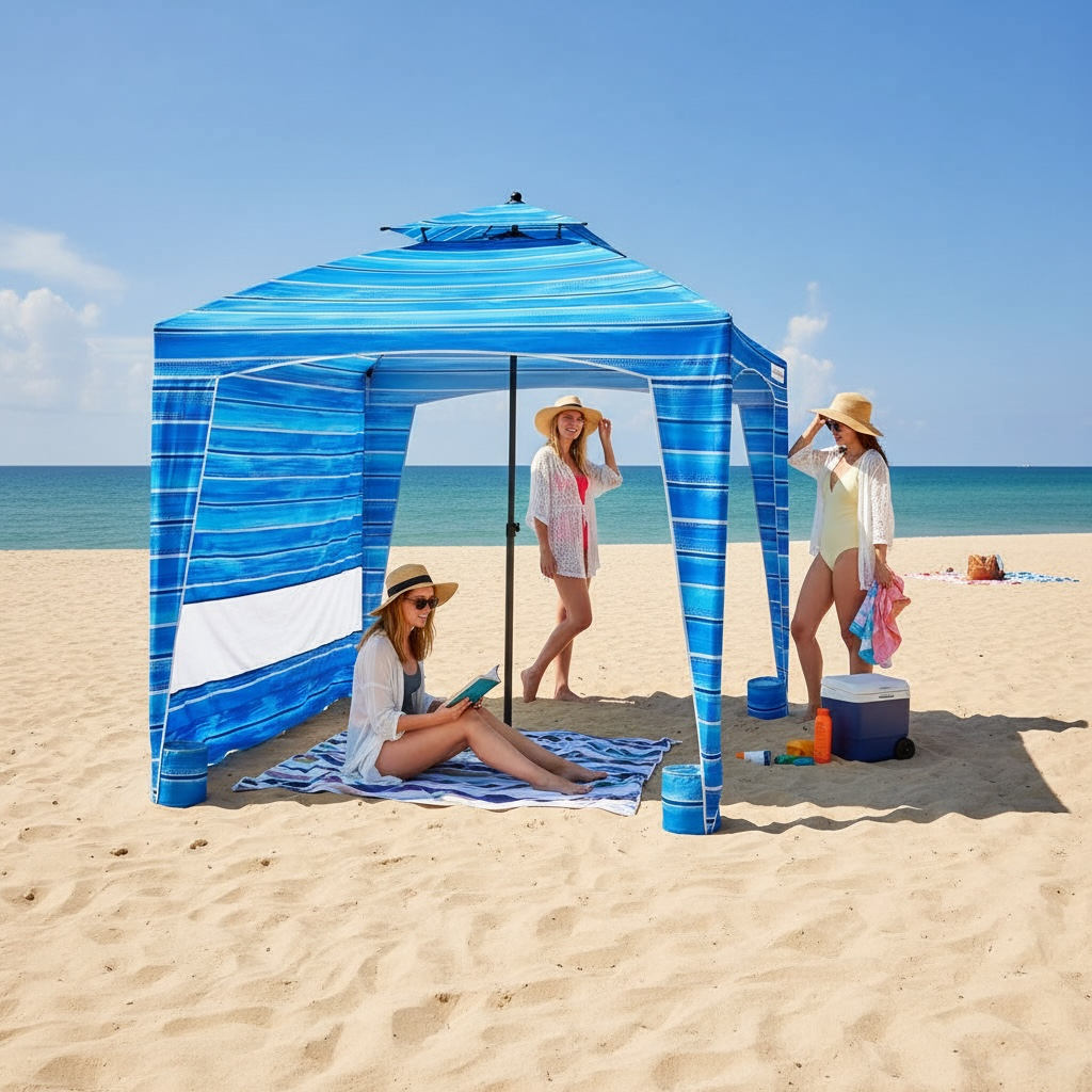 Easy Go Cabana: Beach Blue Outdoor Shade for Ultimate Comfort