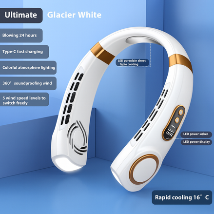 Portable USB Neck Fan – Hands-Free Rechargeable Cooling Device