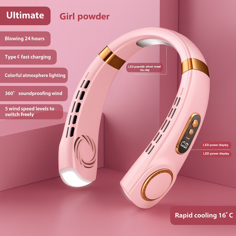 Portable USB Neck Fan – Hands-Free Rechargeable Cooling Device