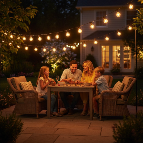25FT All-Weather Waterproof LED String Lights – Durable Outdoor Patio & Garden Decor