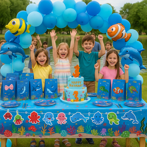 148Pcs Under the Sea Party Favors – Ocean Birthday Supplies for Kids
