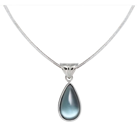 Blue Ocean Drop Necklace - Serene Teardrop Pendant for Women by Wave & Hang