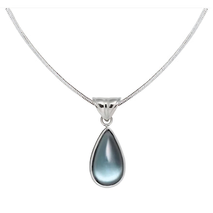 Blue Ocean Drop Necklace - Serene Teardrop Pendant for Women by Wave & Hang