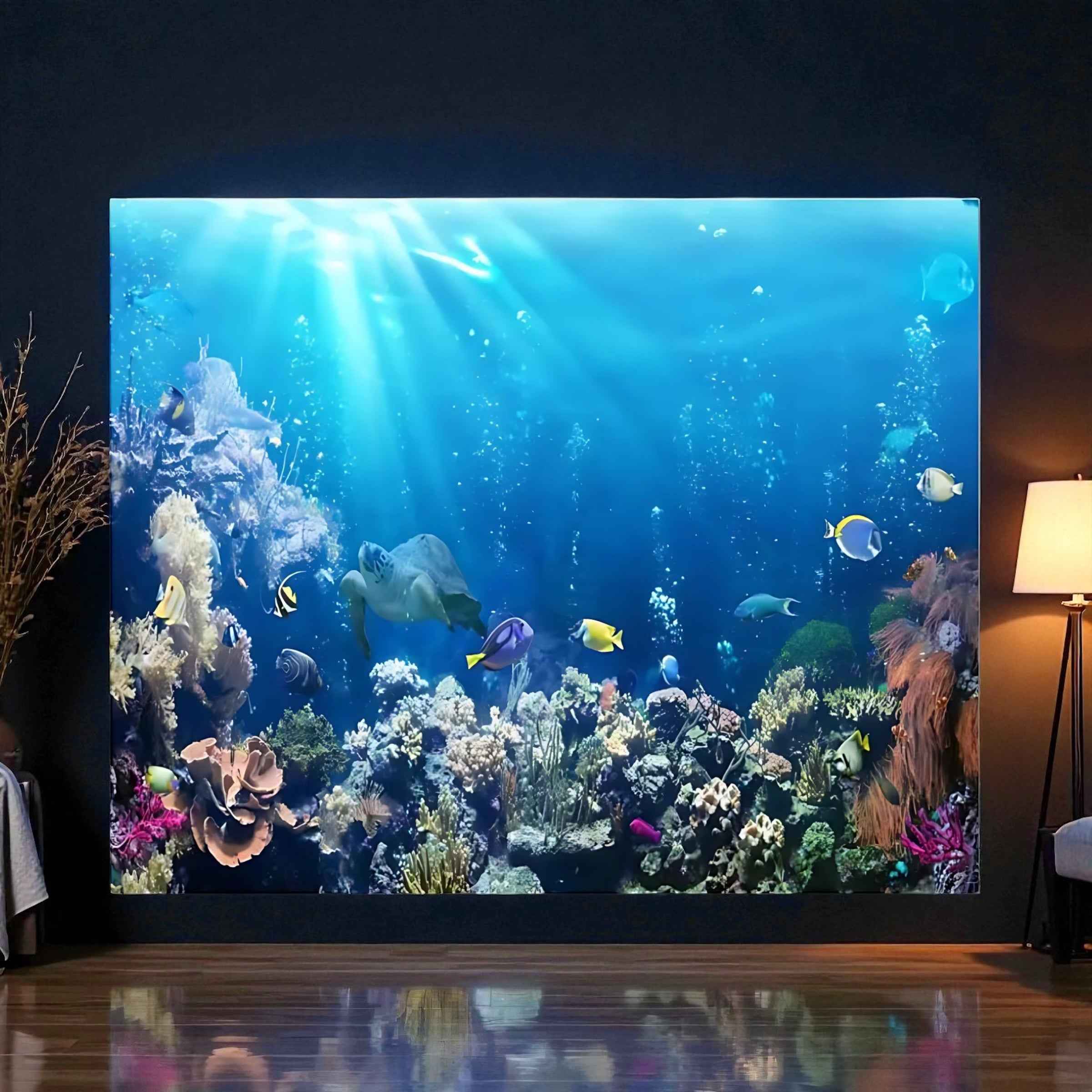 Under The Sea Backdrop 10×8 ft – Ocean Seabed Coral Reef Photography Background | Marine Aquarium Underwater World Banner for Party, Wedding & Event Decorations