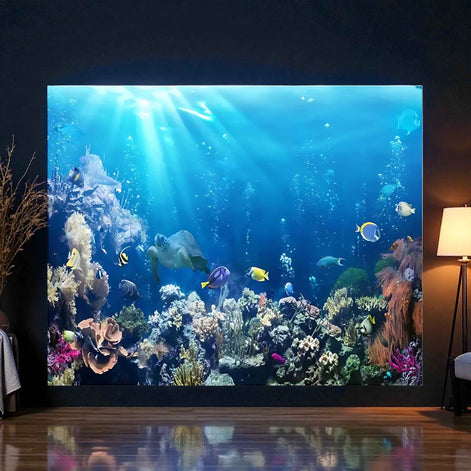 Under The Sea Backdrop 10×8 ft – Ocean Seabed Coral Reef Photography Background | Marine Aquarium Underwater World Banner for Party, Wedding & Event Decorations