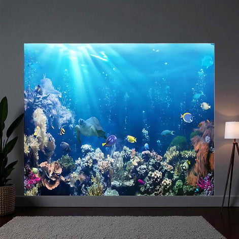Under The Sea Backdrop 10×8 ft – Ocean Seabed Coral Reef Photography Background | Marine Aquarium Underwater World Banner for Party, Wedding & Event Decorations