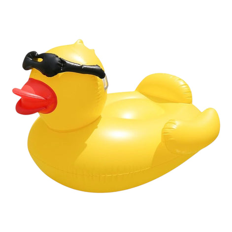 Giant Inflatable Duck Pool Float with Sunglasses – Oversized Swimming Ring for Adults by Wave & Hang