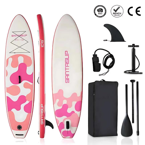 Inflatable SUP Paddle Board for Beginners Lightweight Camouflage by Wave & Hang