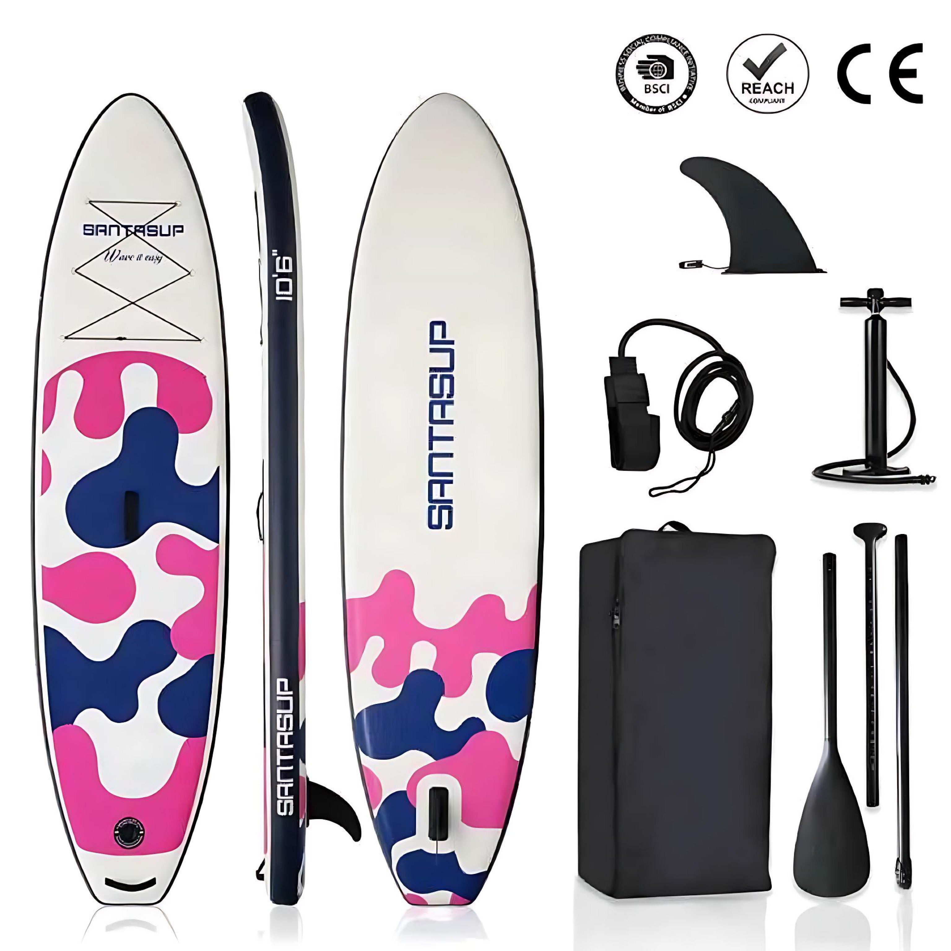 Inflatable SUP Paddle Board for Beginners Lightweight Camouflage by Wave & Hang