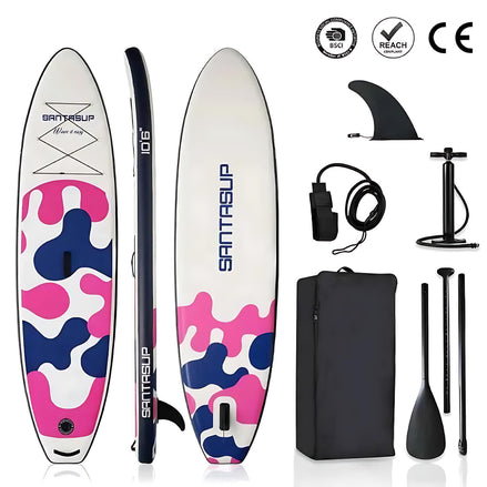 Inflatable SUP Paddle Board for Beginners Lightweight Camouflage by Wave & Hang
