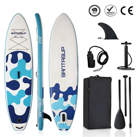 Inflatable SUP Paddle Board for Beginners Lightweight Camouflage by Wave & Hang